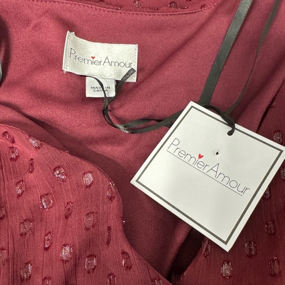 Premier Amour Maroon Long Sleeve Dress Size 4 NWT - Picture 8 of 13
